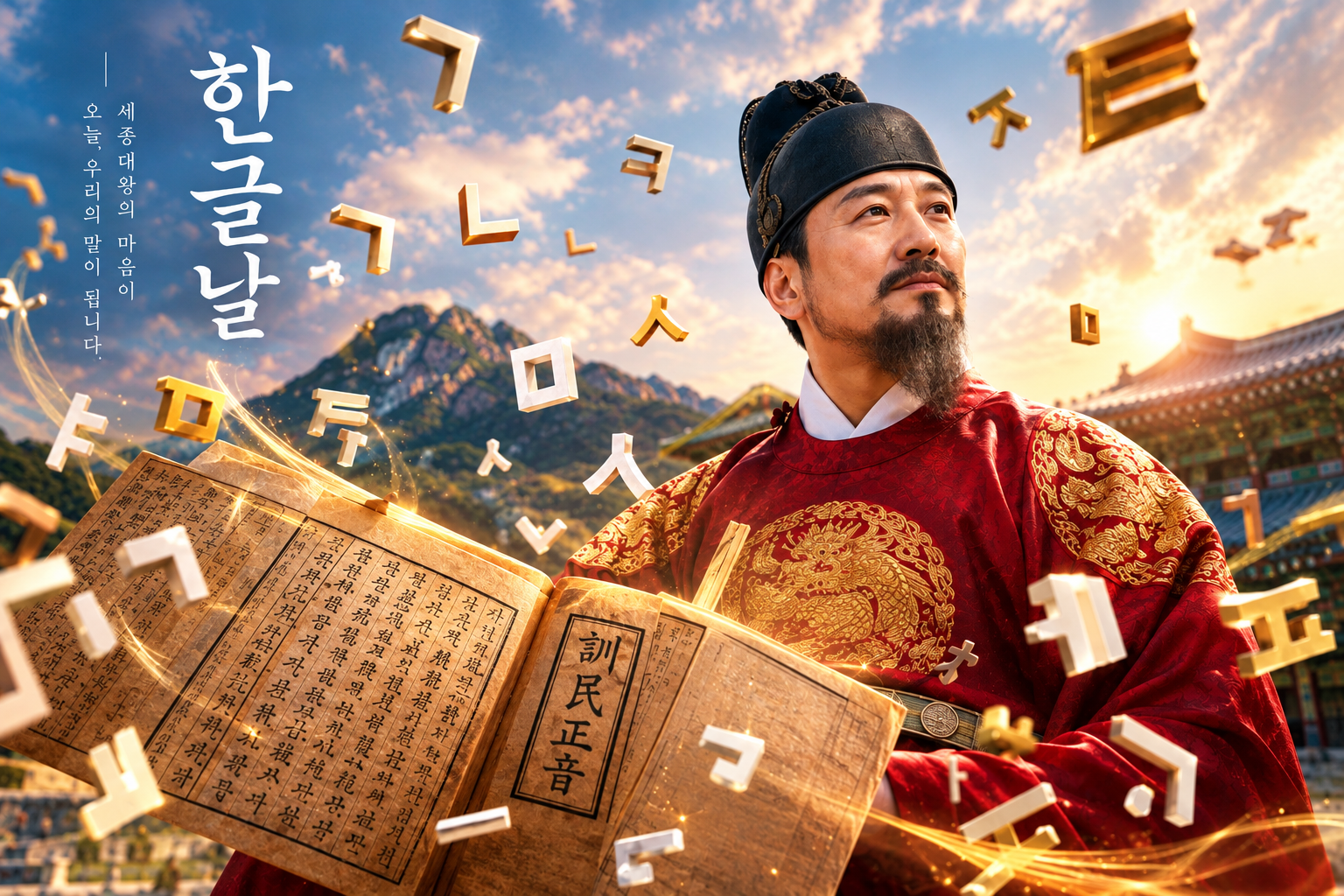 훈민정음 해례본 또는 한글 자모 이미지