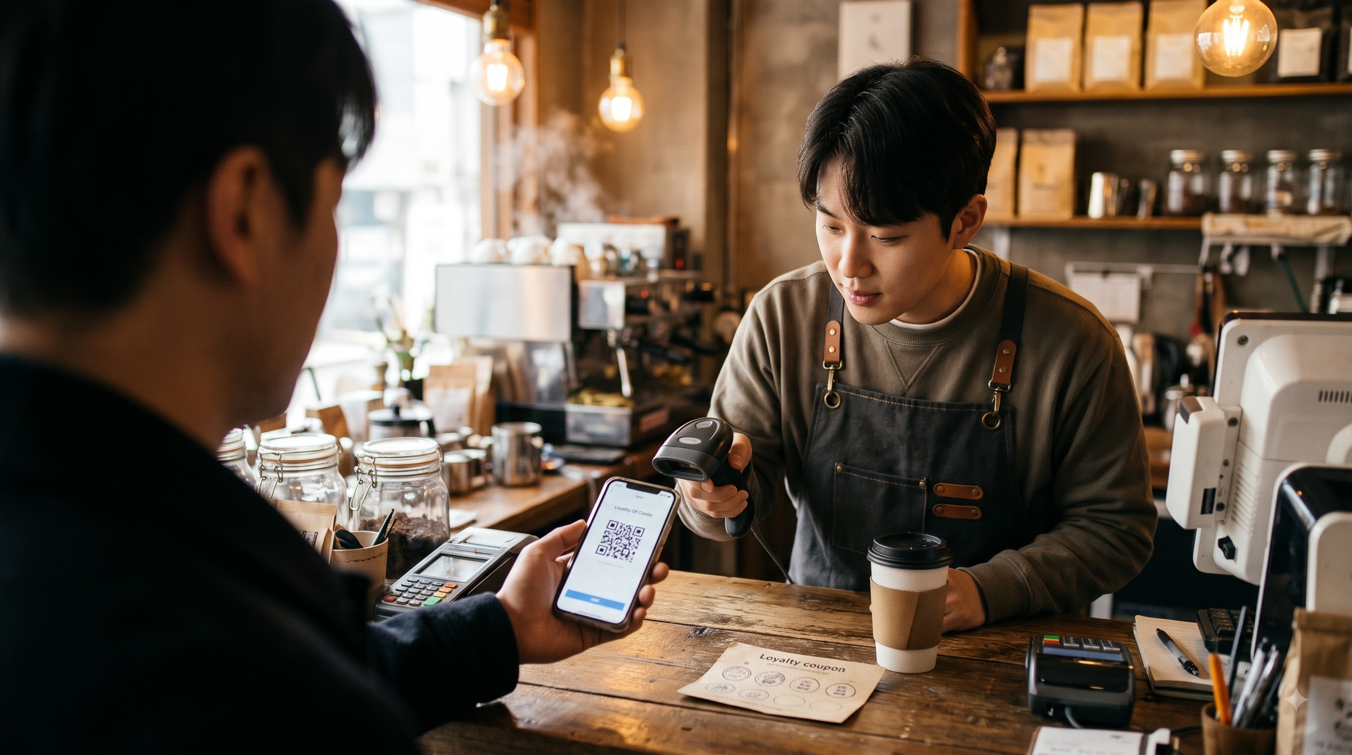 동네 가게 포인트 적립 화면 또는 적립 카드